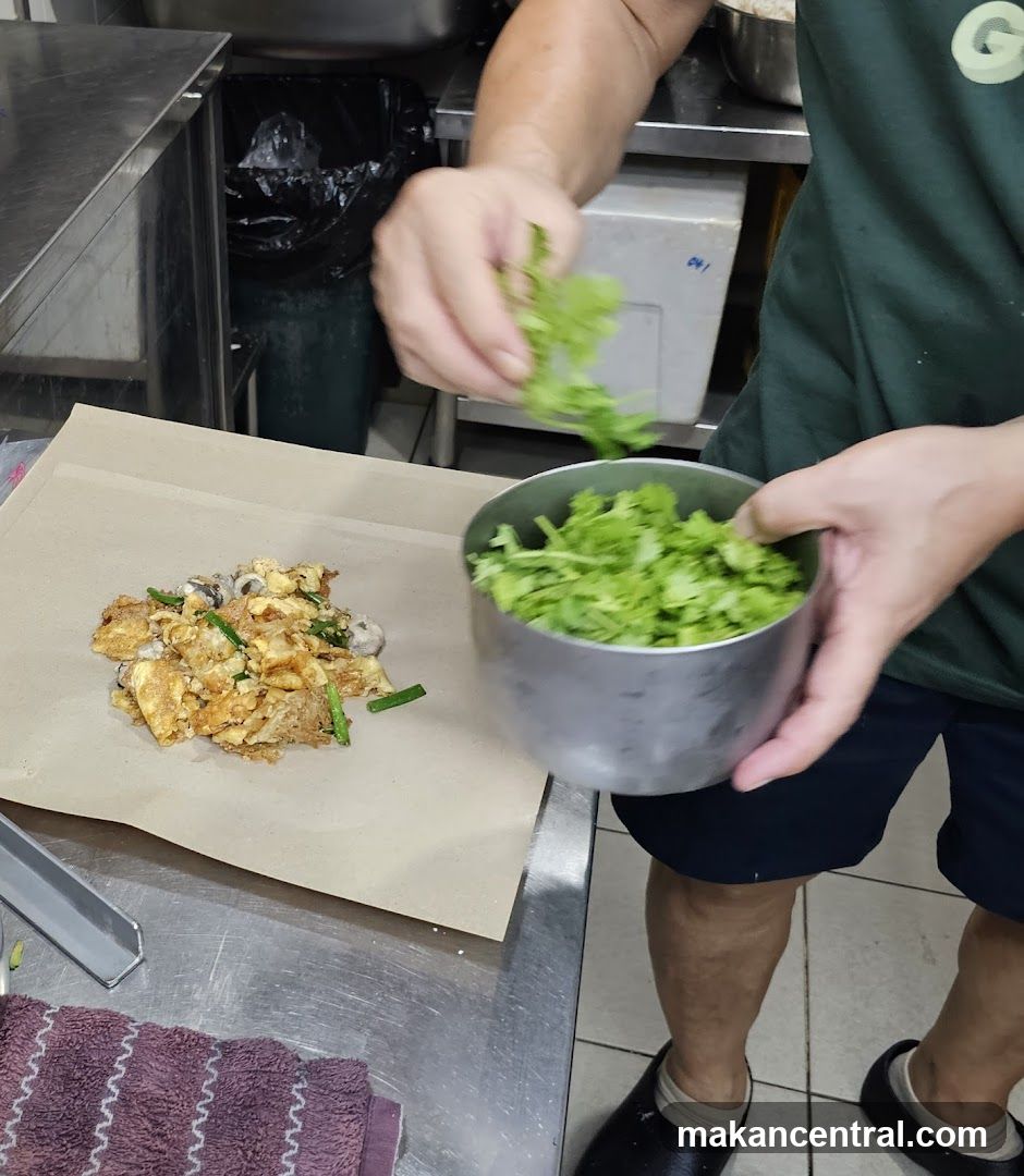 Oyster Omelette Preparation