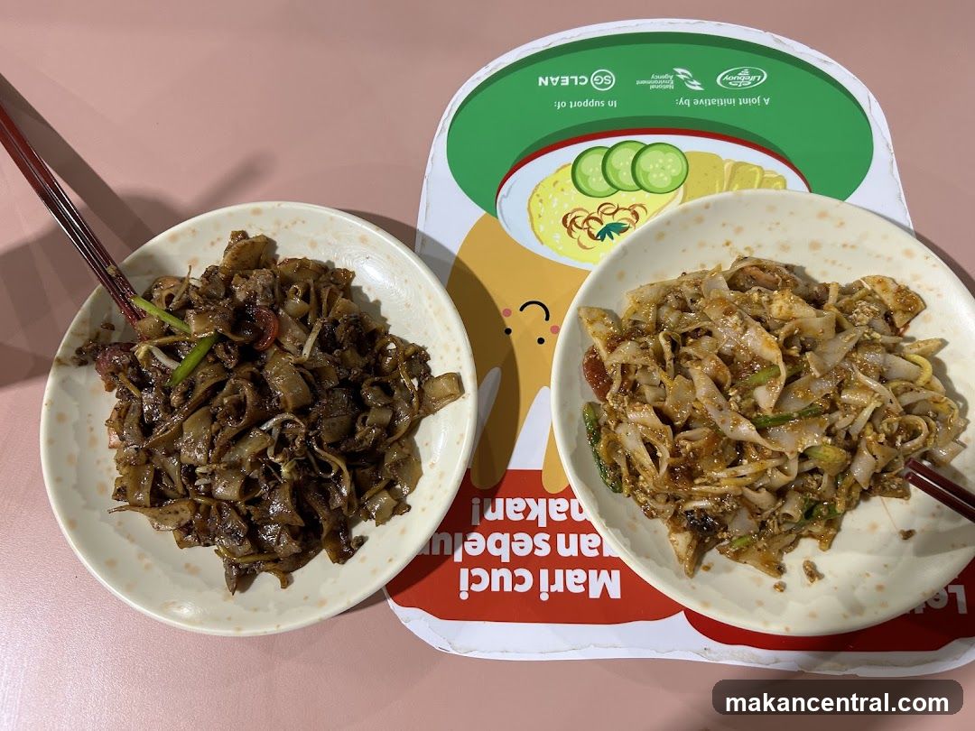 Two plates of noodles