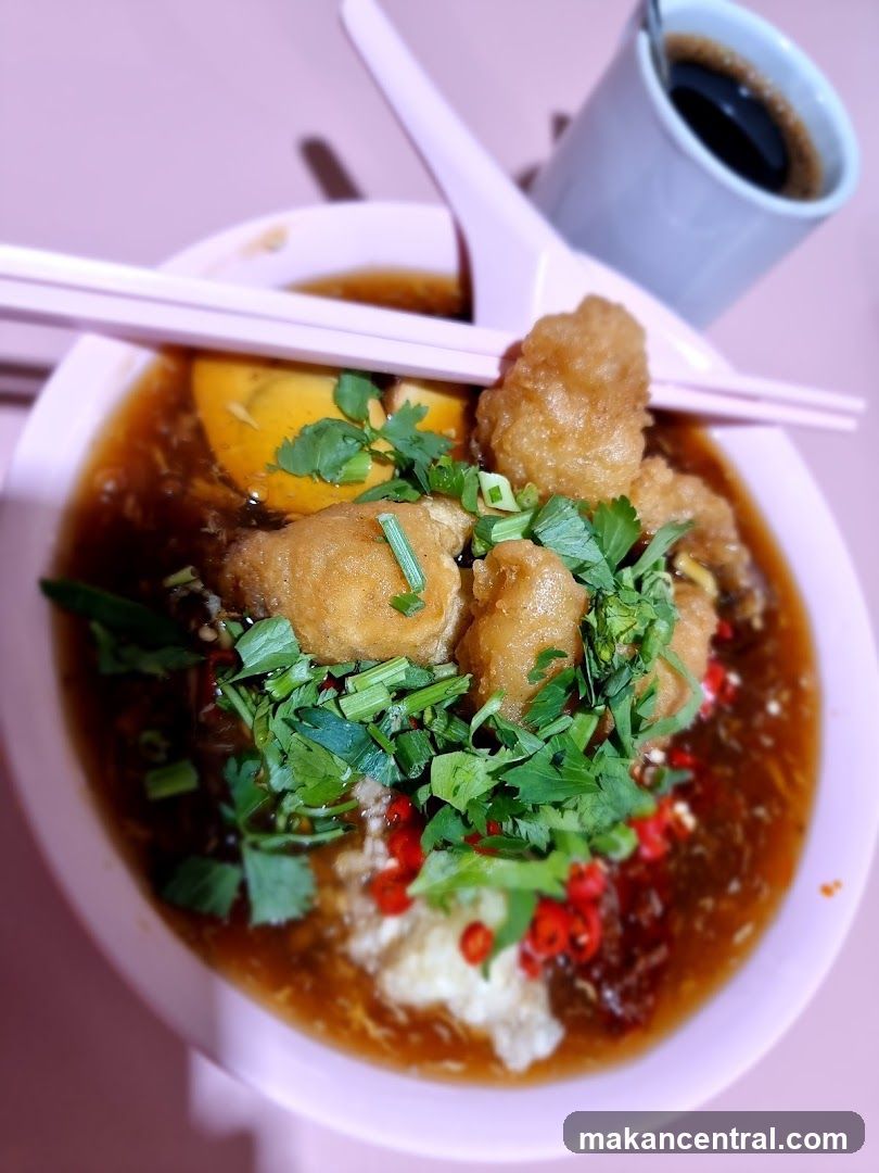 Bowl of Food with Coffee