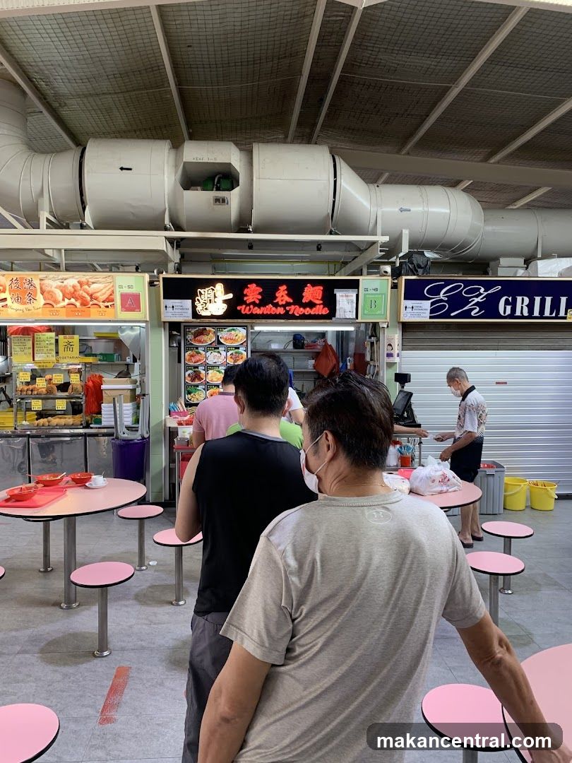 Food stalls with customers