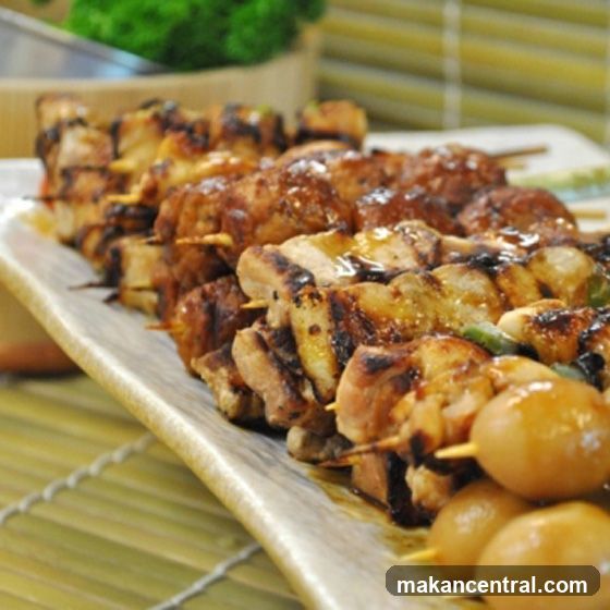 Skewers of grilled meat and quail eggs