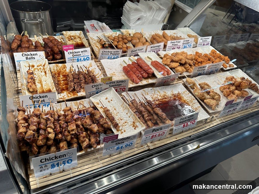 Assortment of Skewers and Fried Foods
