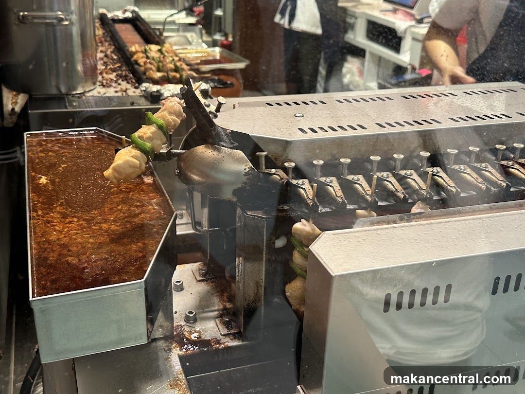 Skewers being cooked
