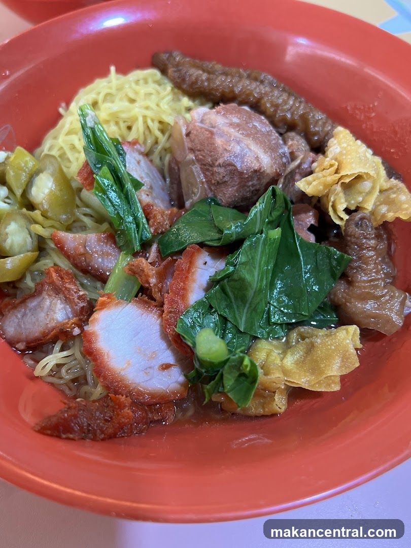 Noodles with Char Siu and Chicken Feet