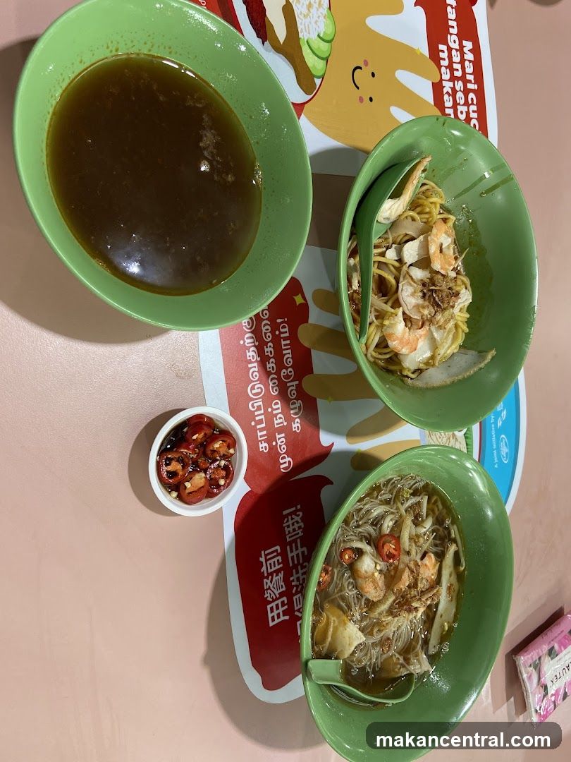 Noodles with Shrimp and Broth