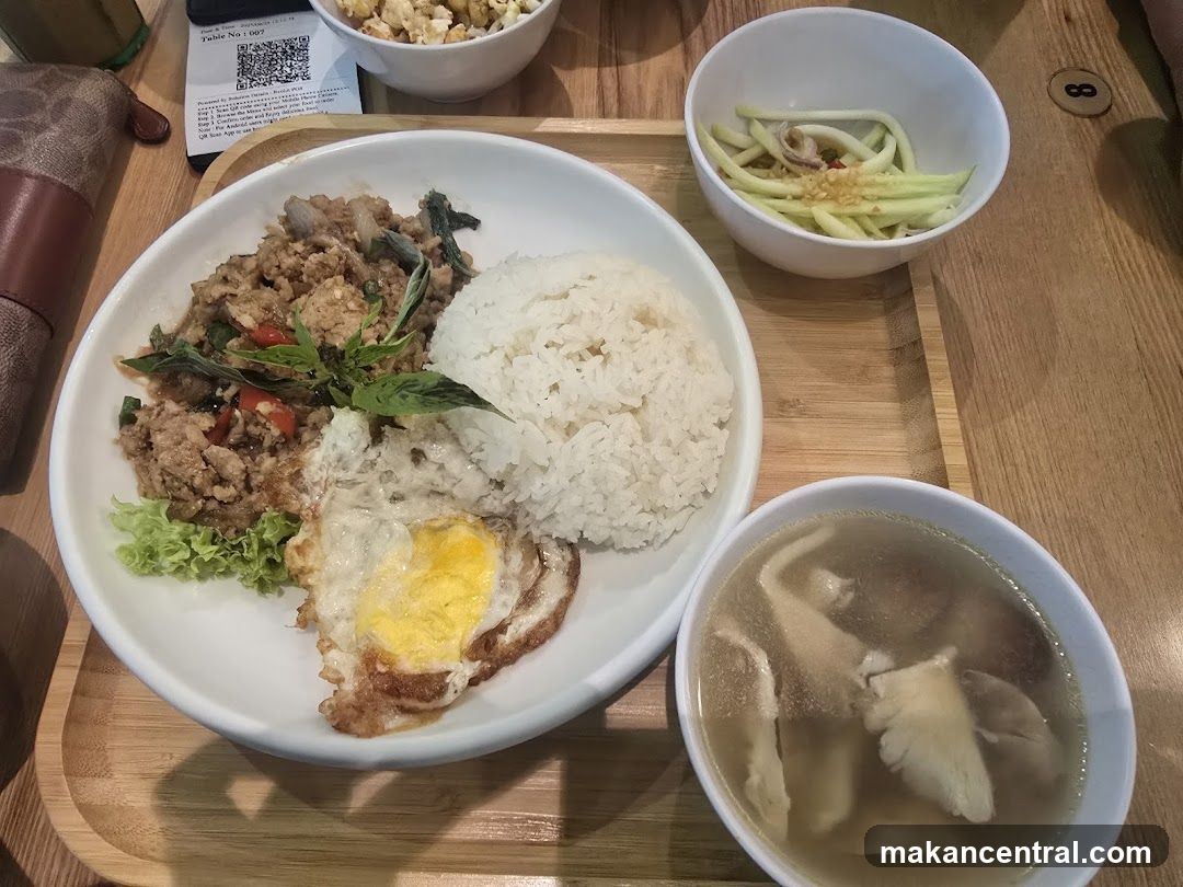 Thai Basil Stir-fry with Rice and Fried Egg