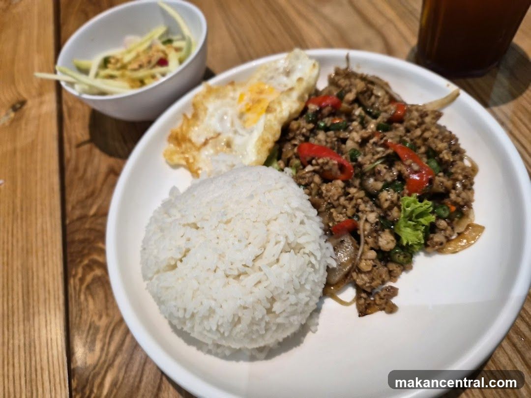 Thai Basil Stir-fry with Rice and Fried Egg