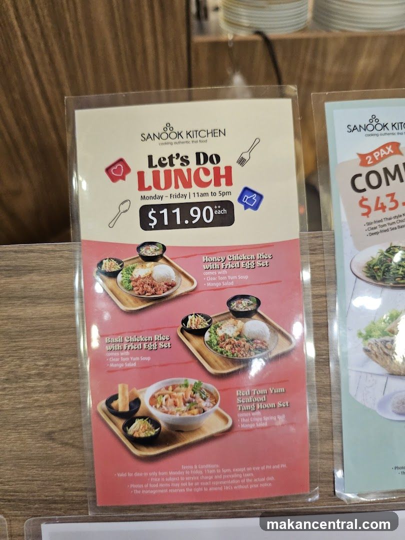 Sanook Kitchen Lunch Menu