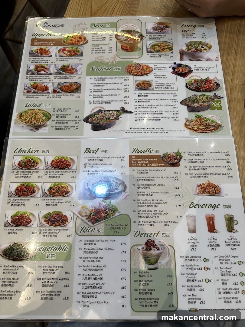 Sanook Kitchen Menu