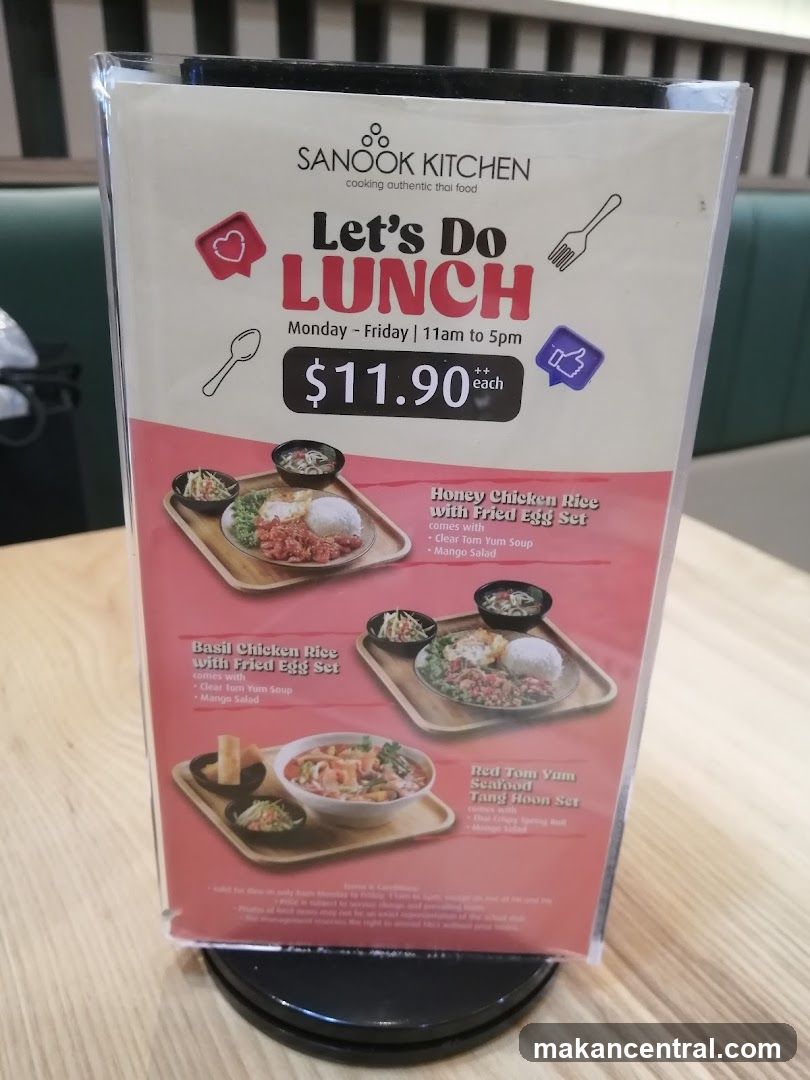 Sanook Kitchen Lunch Menu