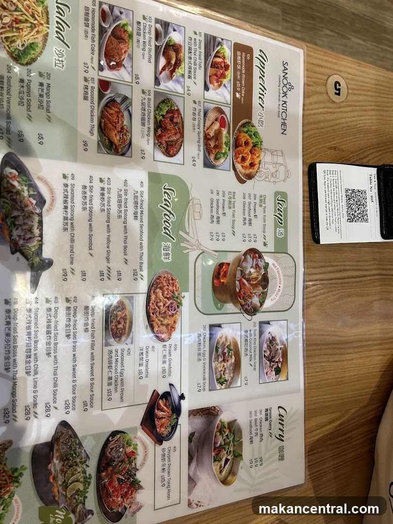 SANOOK KITCHEN Menu