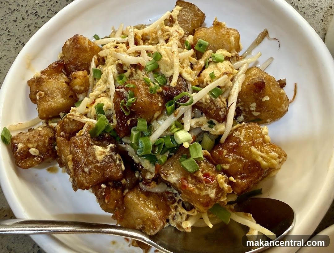 Fried Turnip Cake with Egg and Bean Sprouts
