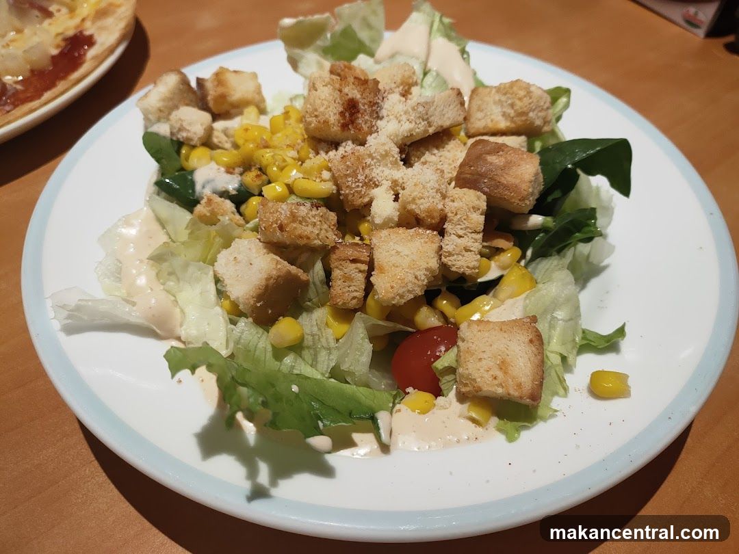 Salad with Croutons and Corn