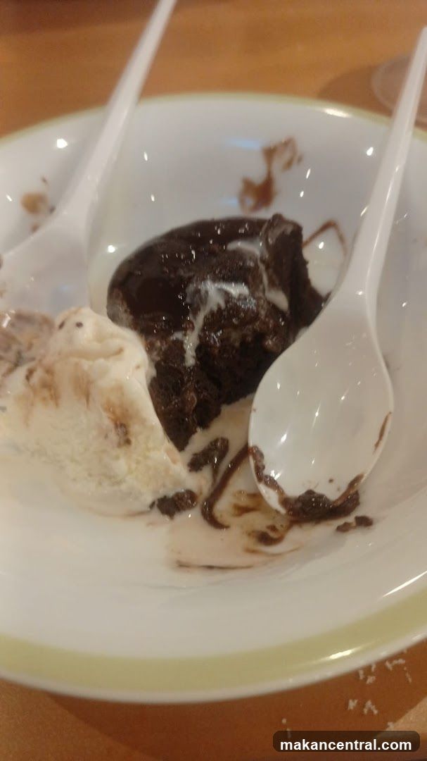 Dessert with Ice Cream and Chocolate Cake