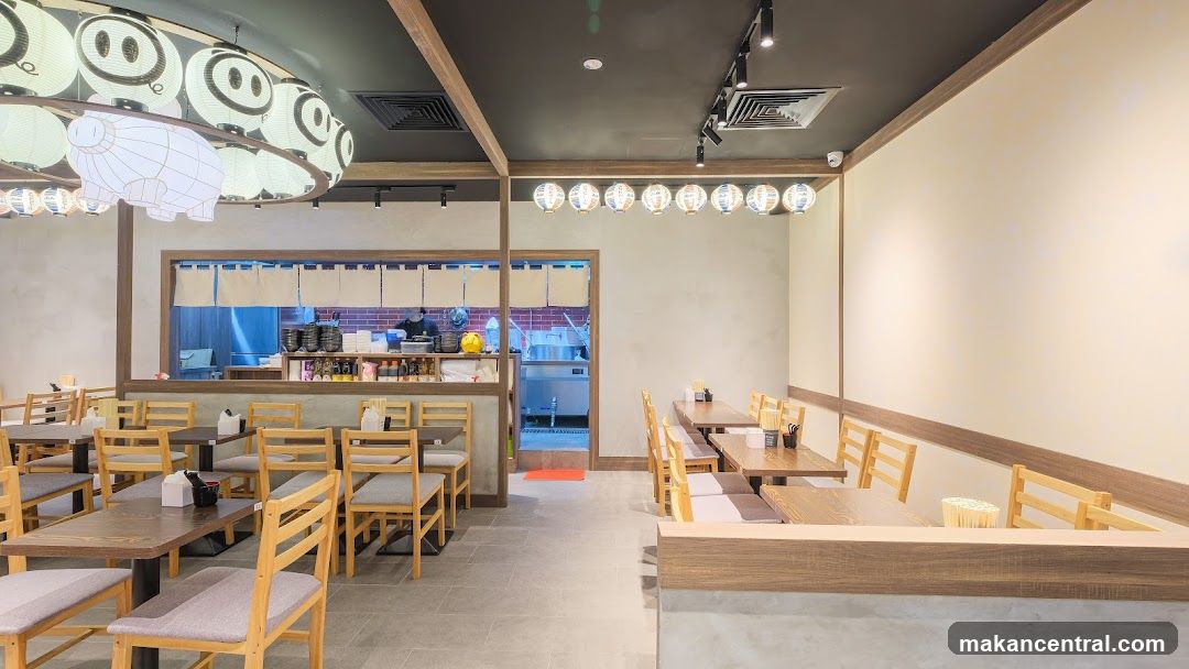 Restaurant Interior with Pig-Themed Lanterns