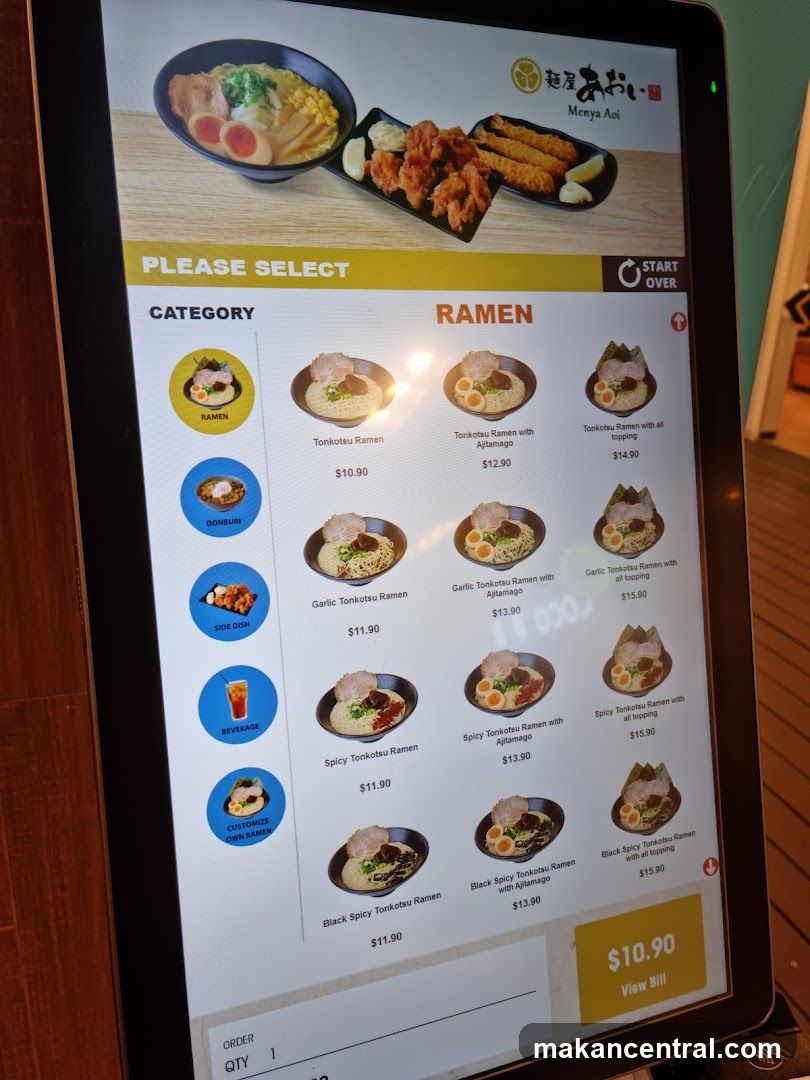 Menya Aoi Menu