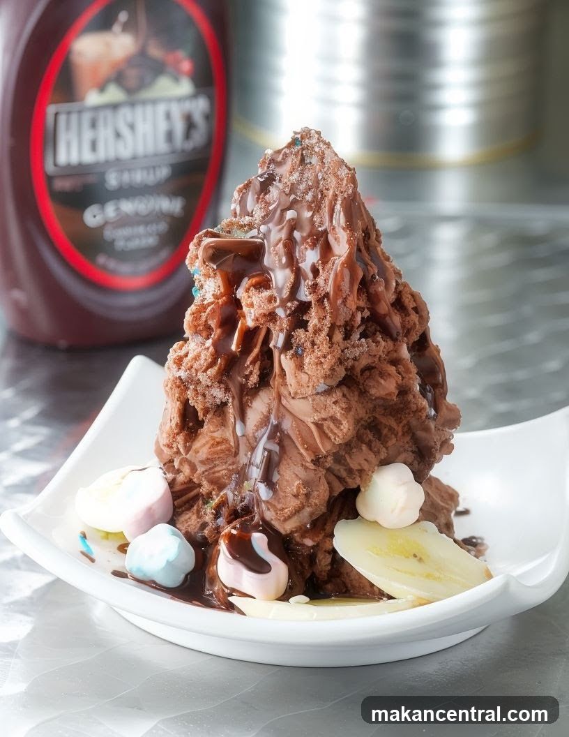 Chocolate Shaved Ice Dessert