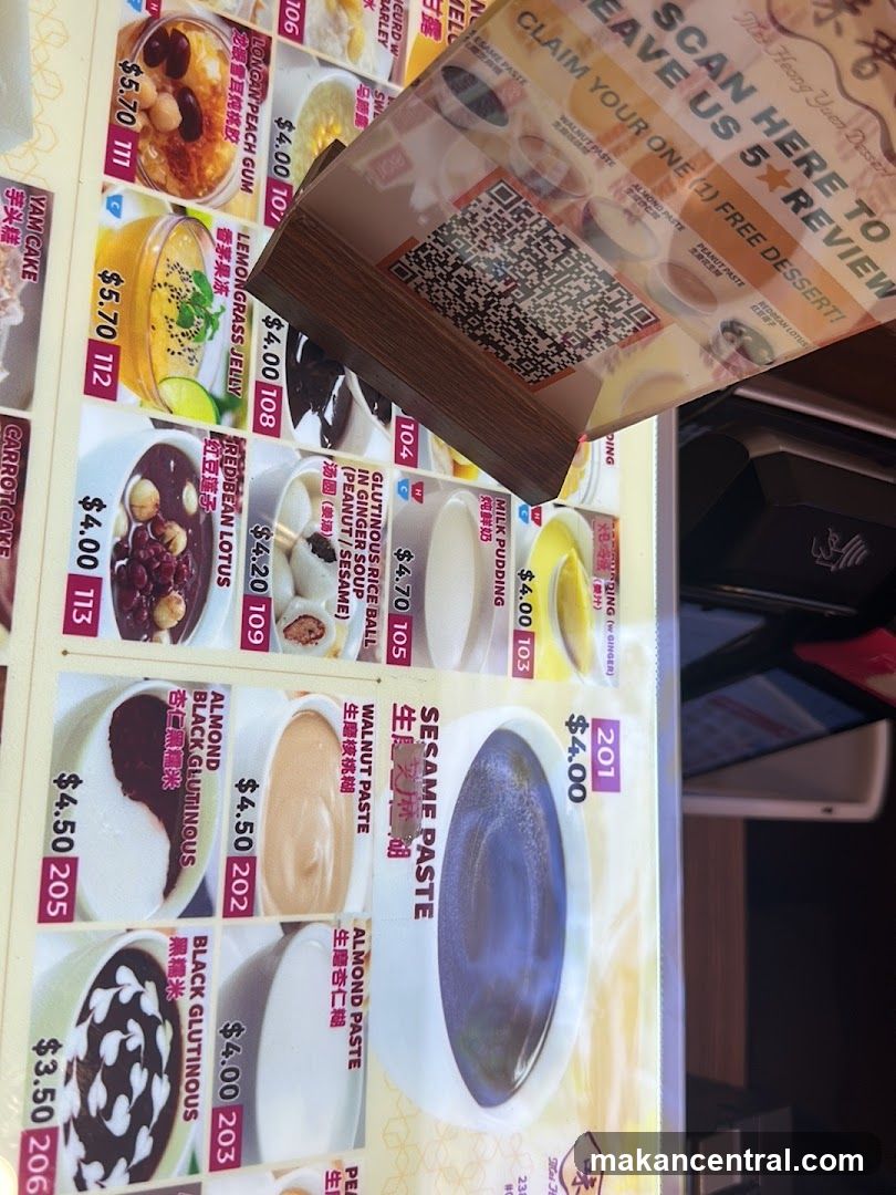 Heang Yuen Dessert Menu