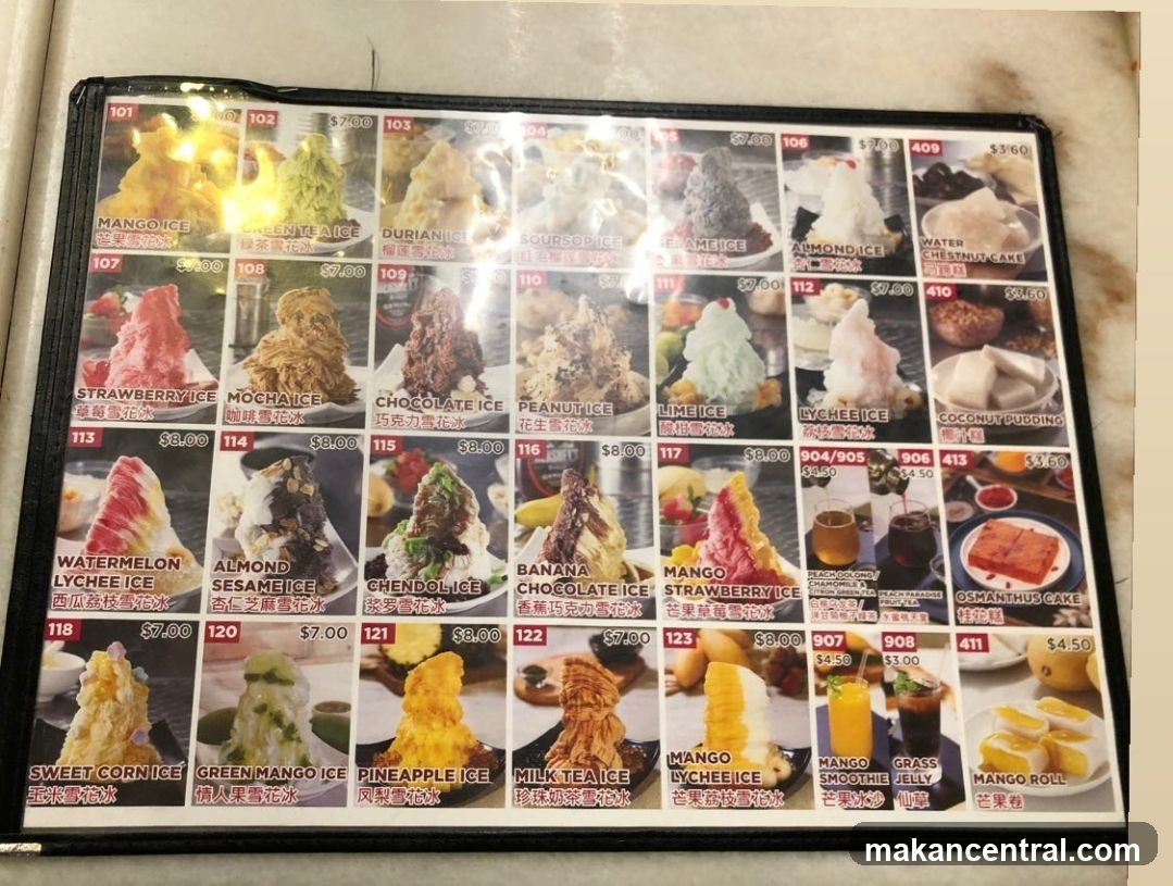 Dessert Menu