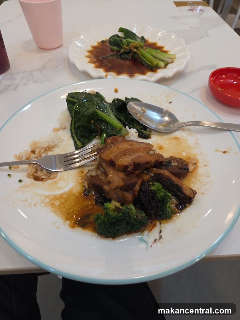 Braised Pork Belly with Rice and Vegetables