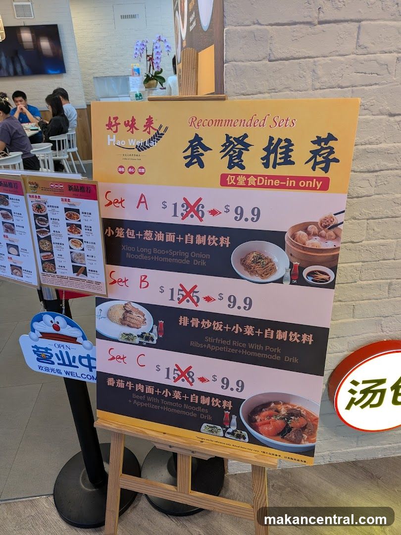 Recommended Sets Menu