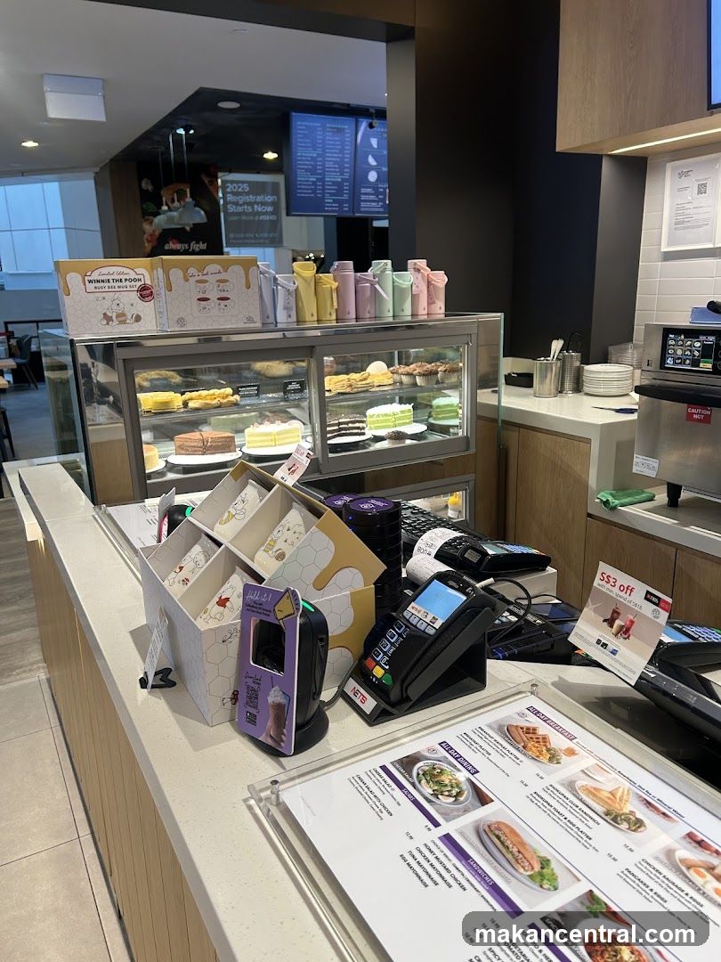 Cafe Counter with Desserts and Menu