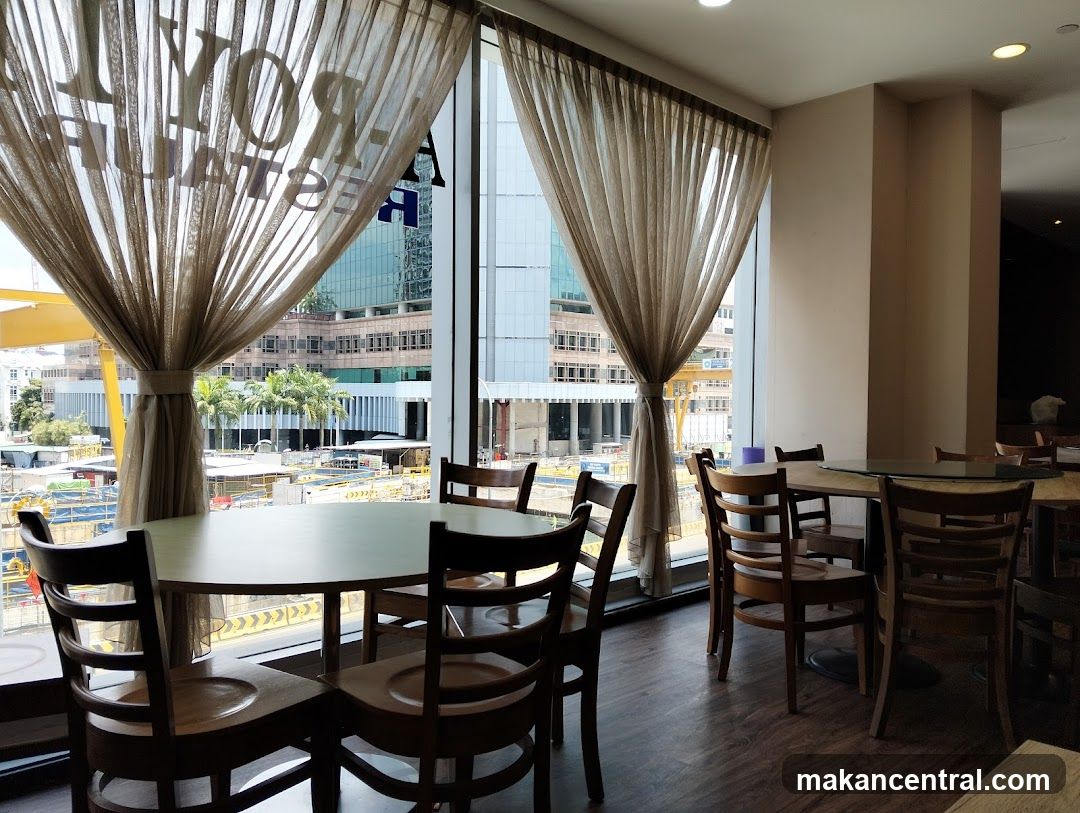 Restaurant Interior with City View