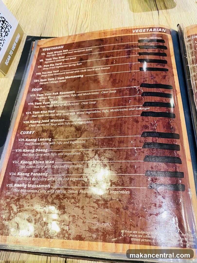 Vegetarian Menu