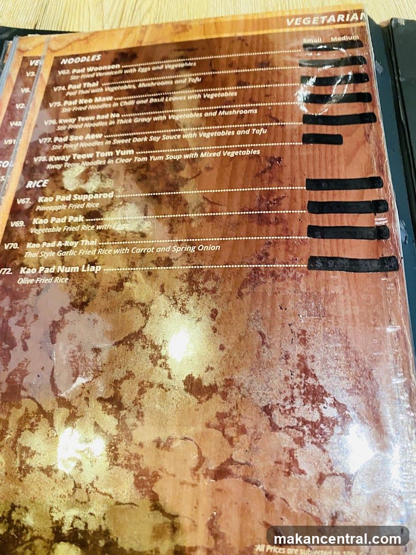 Vegetarian Menu