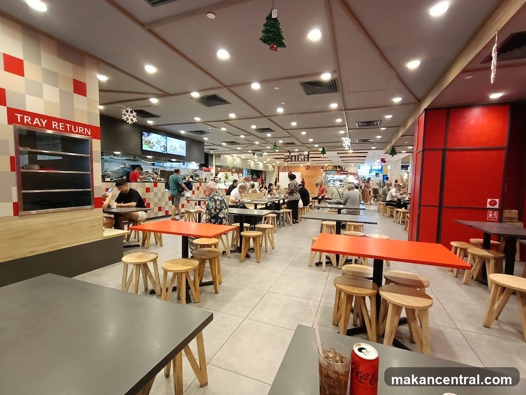 Restaurant Interior with Dining Tables and Stools