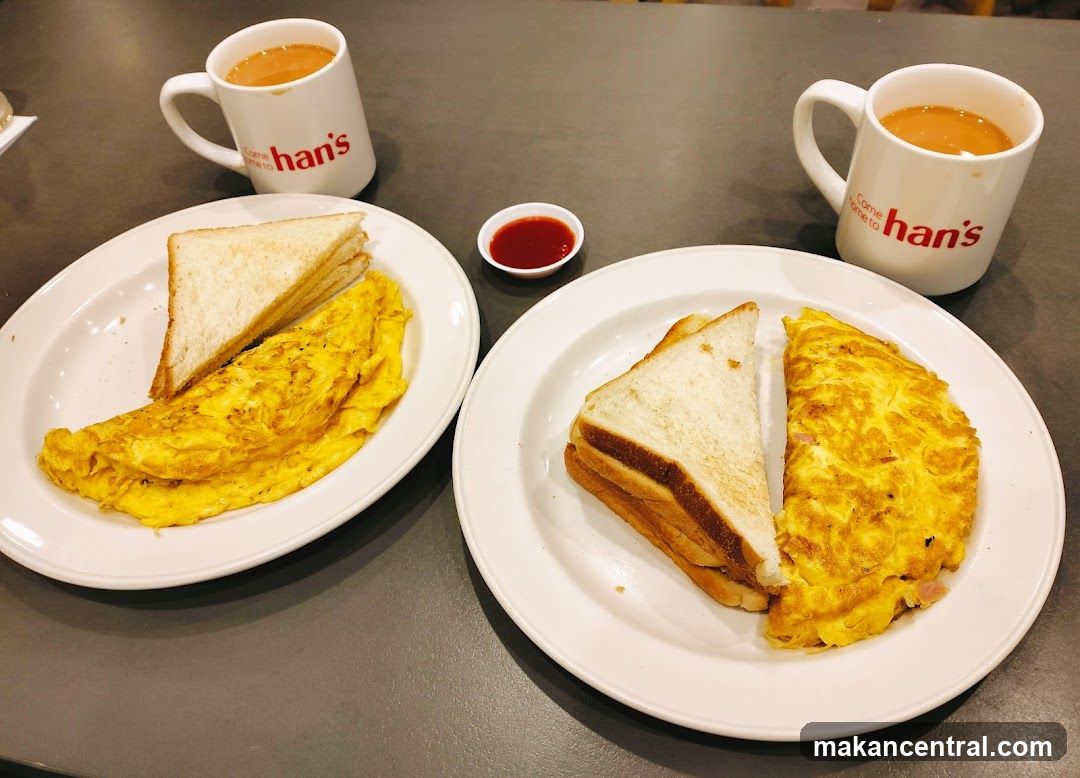 Omelets and Toast with Tea