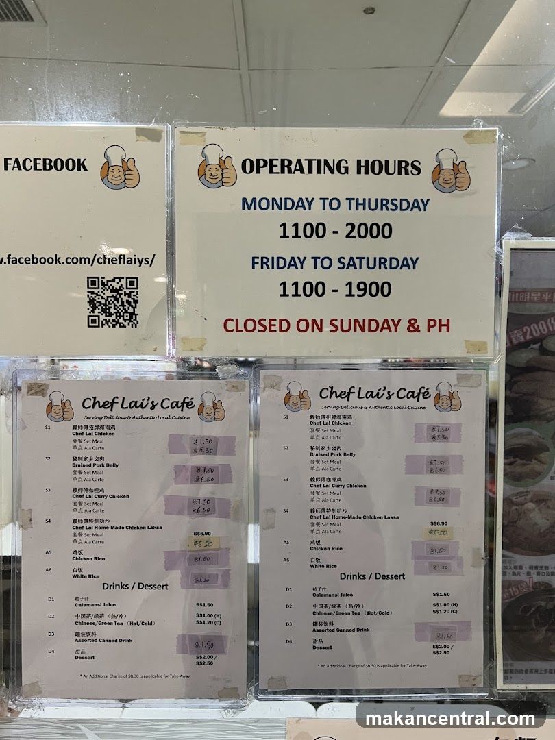 Chef Lai's Cafe Menu