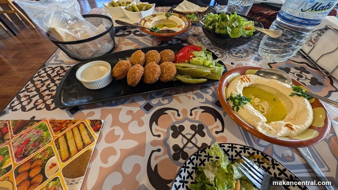 Table with Middle Eastern Food