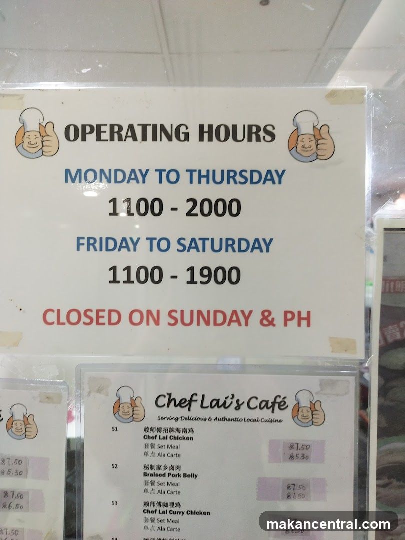 Operating Hours and Menu
