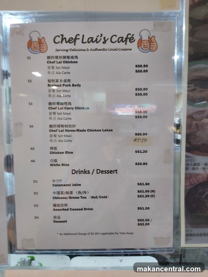 Chef Lai's Cafe Menu