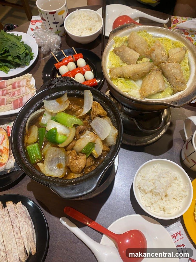 Table with various dishes