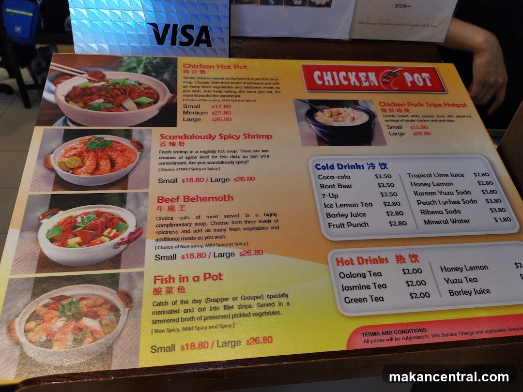 Chicken Pot Menu