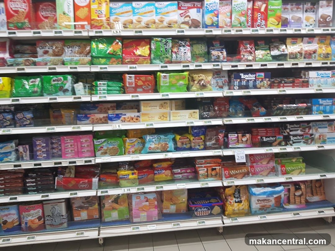 Assortment of Packaged Snacks and Biscuits