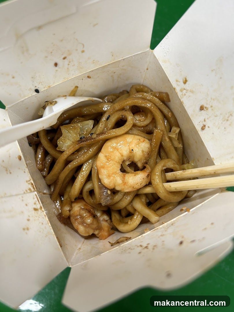 Shrimp Noodles in Takeout Box