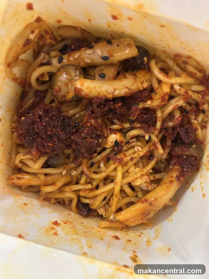 Spicy Noodles in a Takeout Container