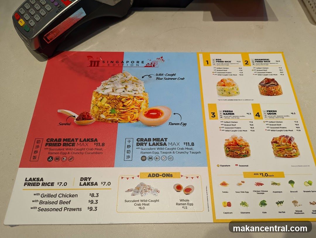 Singapore Edition Menu