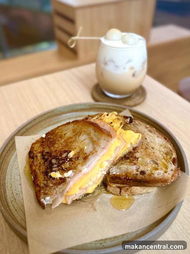 Grilled Cheese Sandwich and Drink