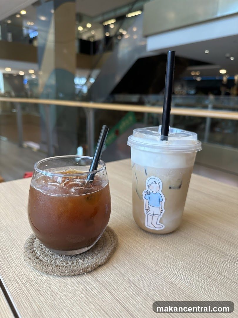 Two iced drinks on a table