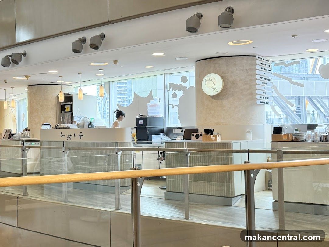 Coffee shop counter with menu