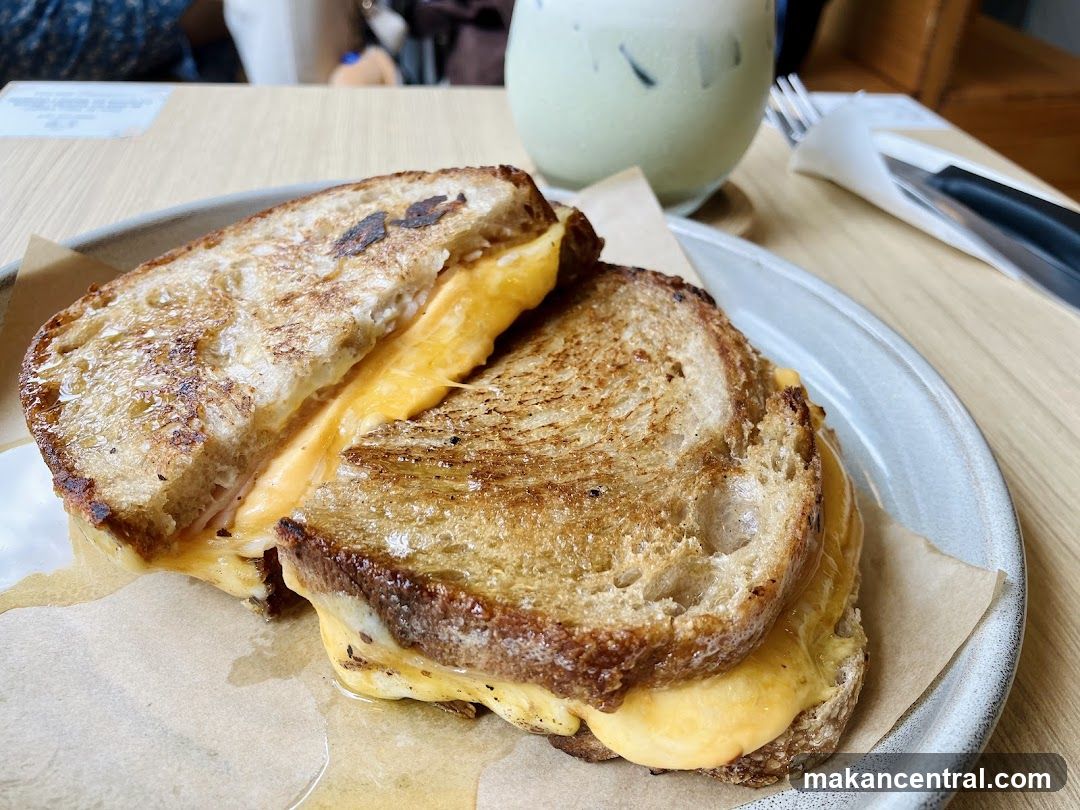 Grilled Cheese Sandwich and Drink
