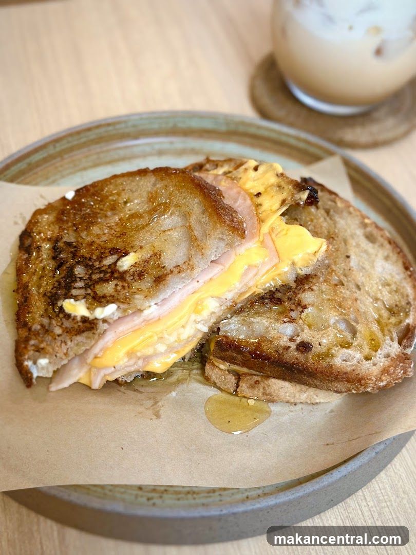 Ham and Cheese Sandwich with Honey