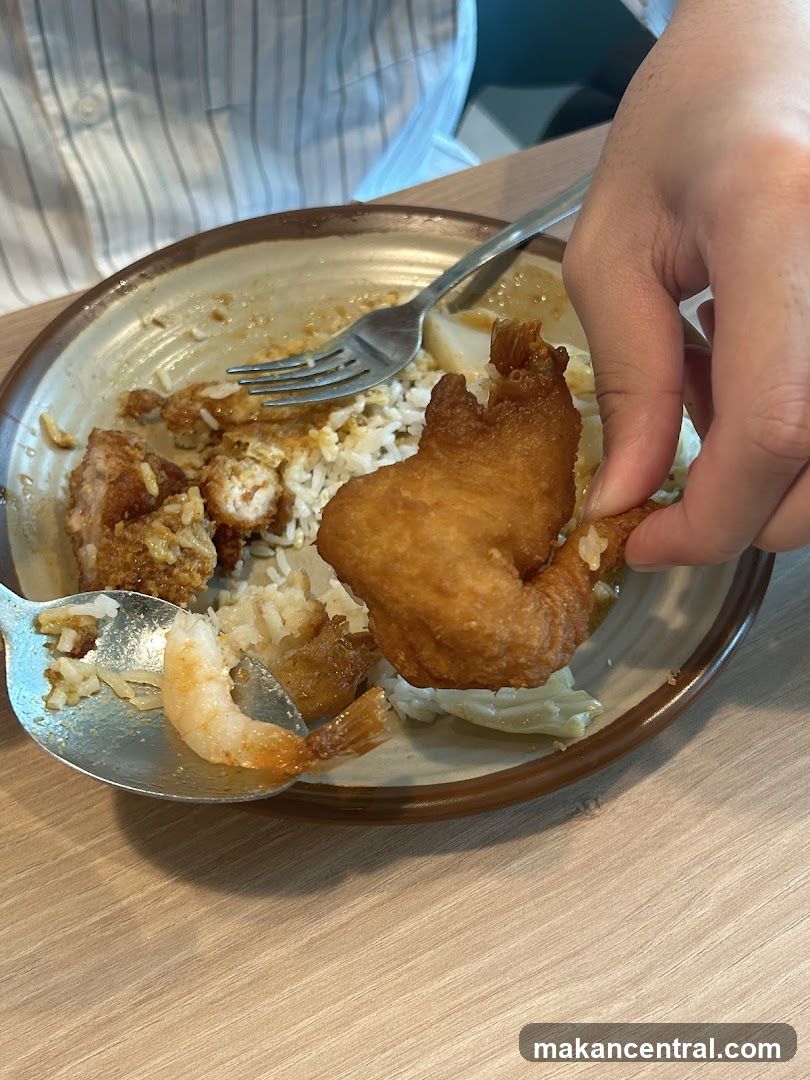 Fried Chicken and Shrimp with Rice