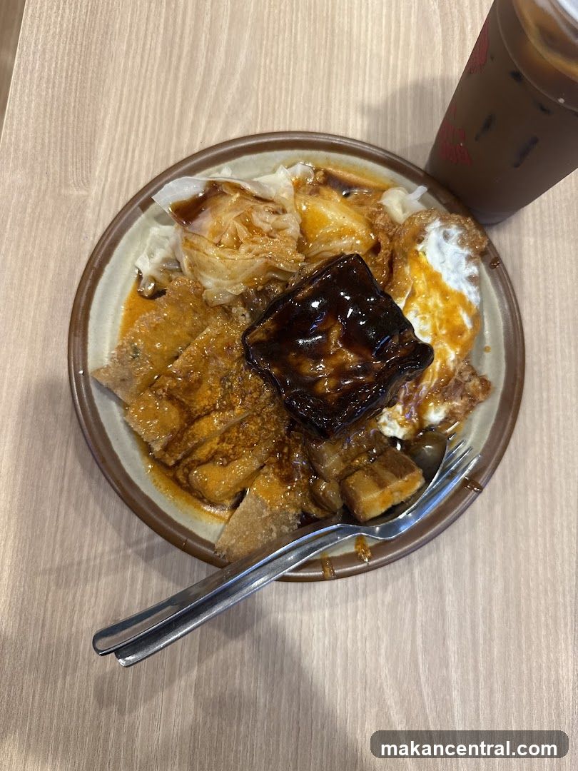 Savory Dish with Fried Egg and Iced Coffee