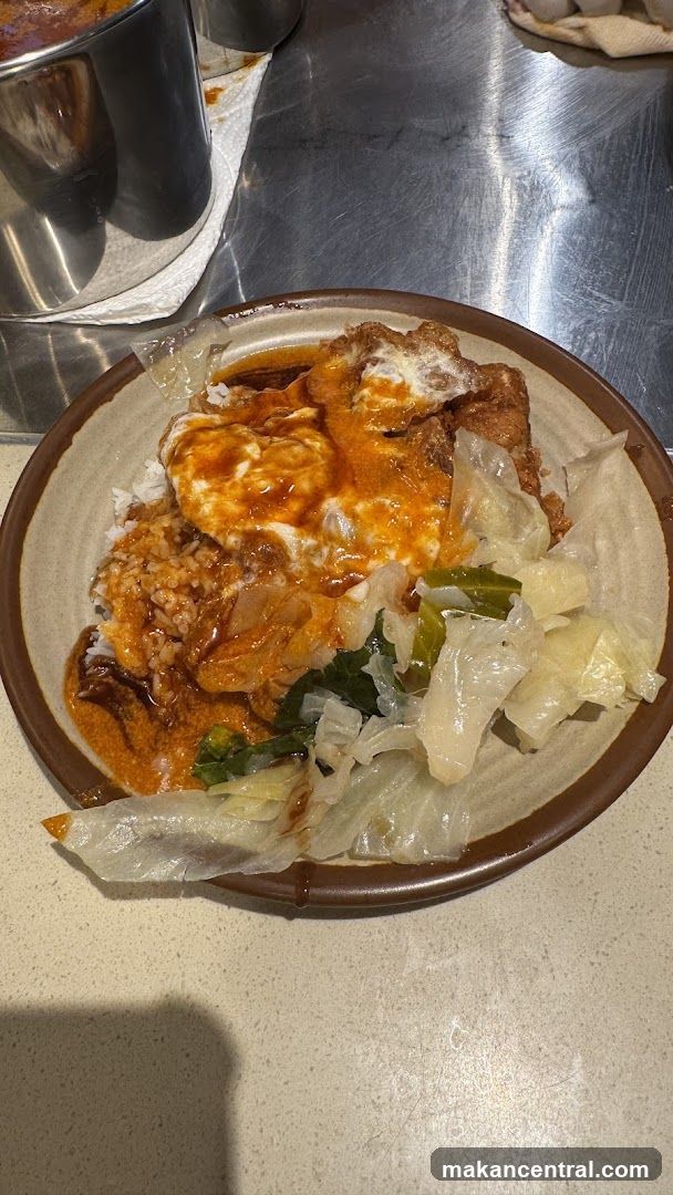 Curry Rice with Fried Egg and Vegetables