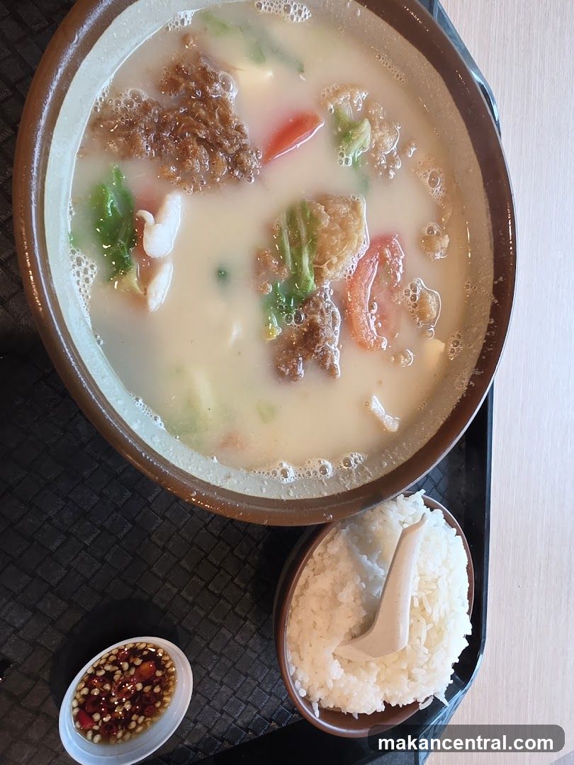 Soup with Rice and Dipping Sauce